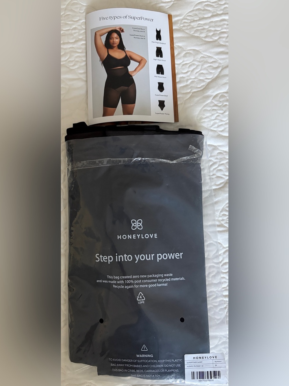 NWT Honeylove Superpower Short in Runway Black - Size 3X Shapewear